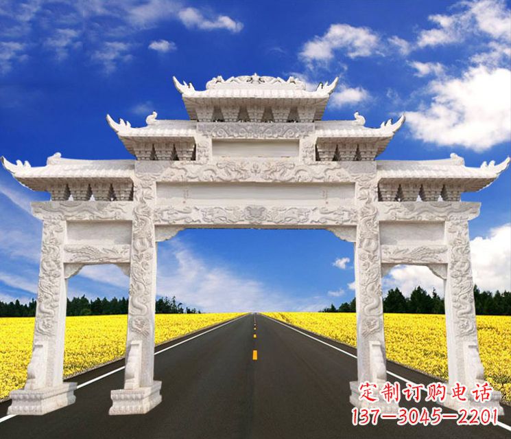 南京城市建筑牌楼石雕