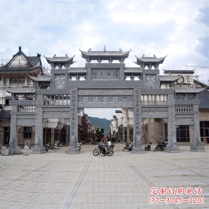 南京五门石雕牌坊传承中国古典雕塑文化