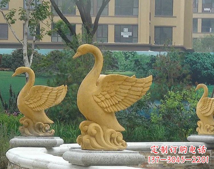 南京天鹅雕塑美丽的园林装饰