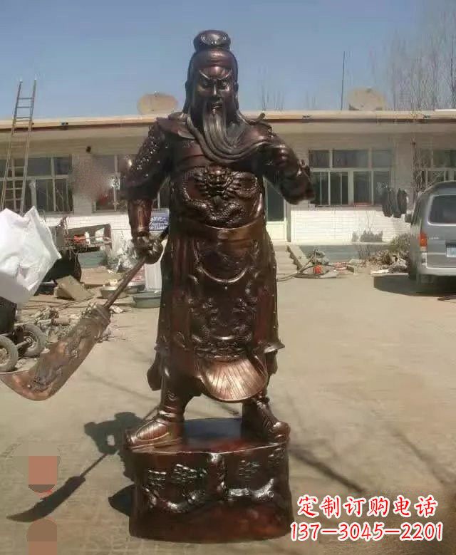 南京持刀关公铜雕