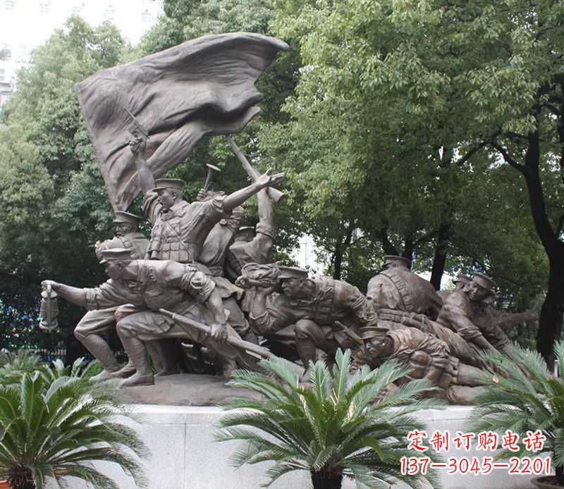 南京冲锋人物革命战士铜雕