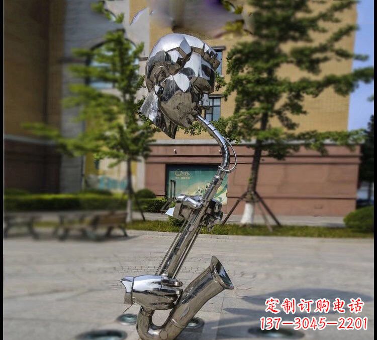 南京抽象不锈钢抽象吹萨克斯人物