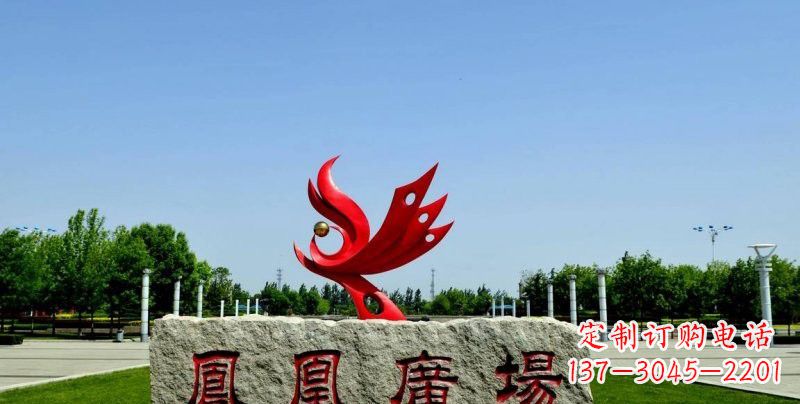 南京不锈钢凤凰雕塑奔放优雅的艺术之作