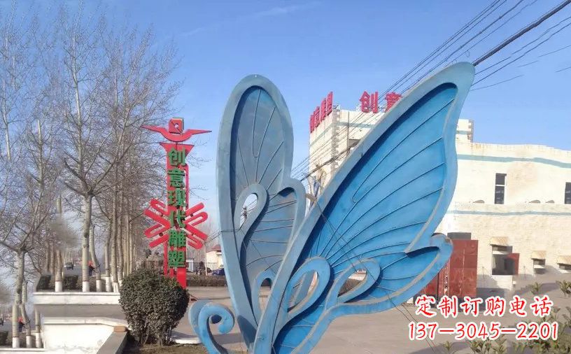 南京抽象不锈钢蝴蝶雕塑把美丽永久定格