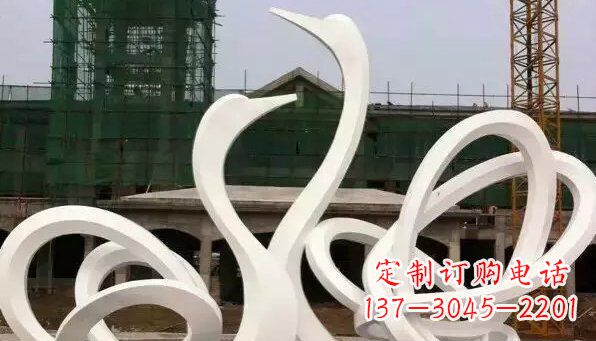 南京抽象不锈钢天鹅雕塑 (2)
