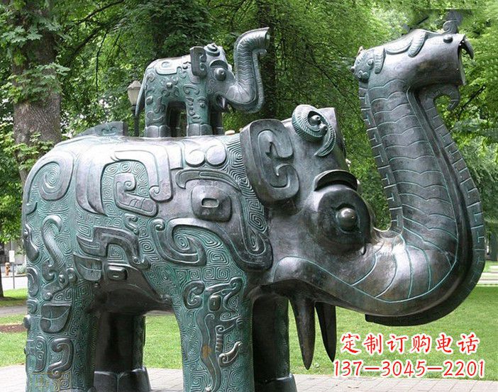 南京抽象大象铜雕