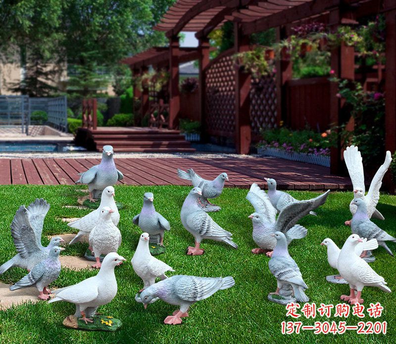 南京抽象鸽子雕塑象征着和平的艺术作品