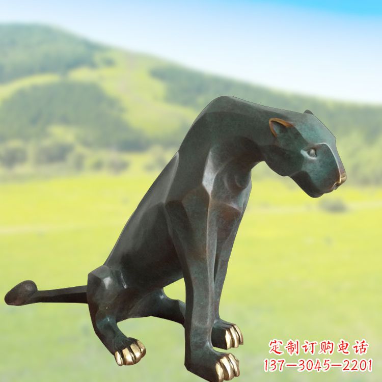 南京精美铜质豹雕塑精致雕刻，精美外形