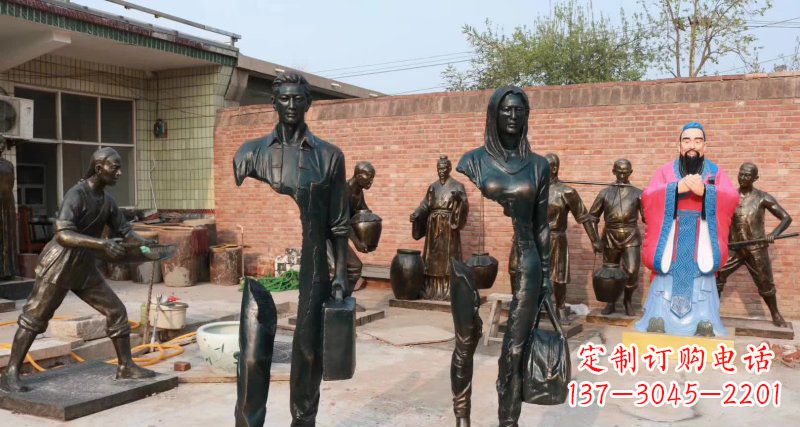南京抽象男人女人铜雕