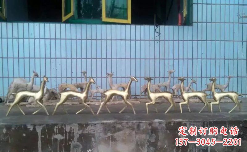 南京抽象小鹿公园动物铜雕