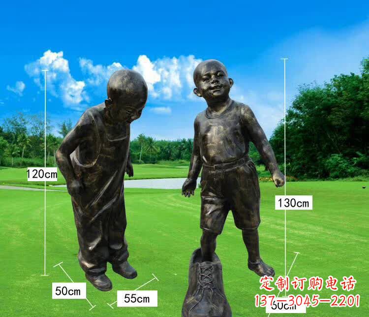 南京穿大鞋儿童铜雕塑