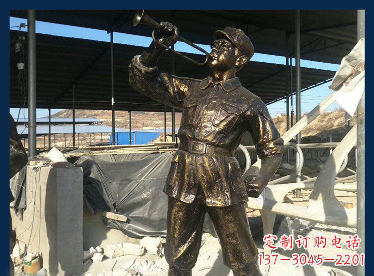 南京冲锋号雕塑永远记住八路军