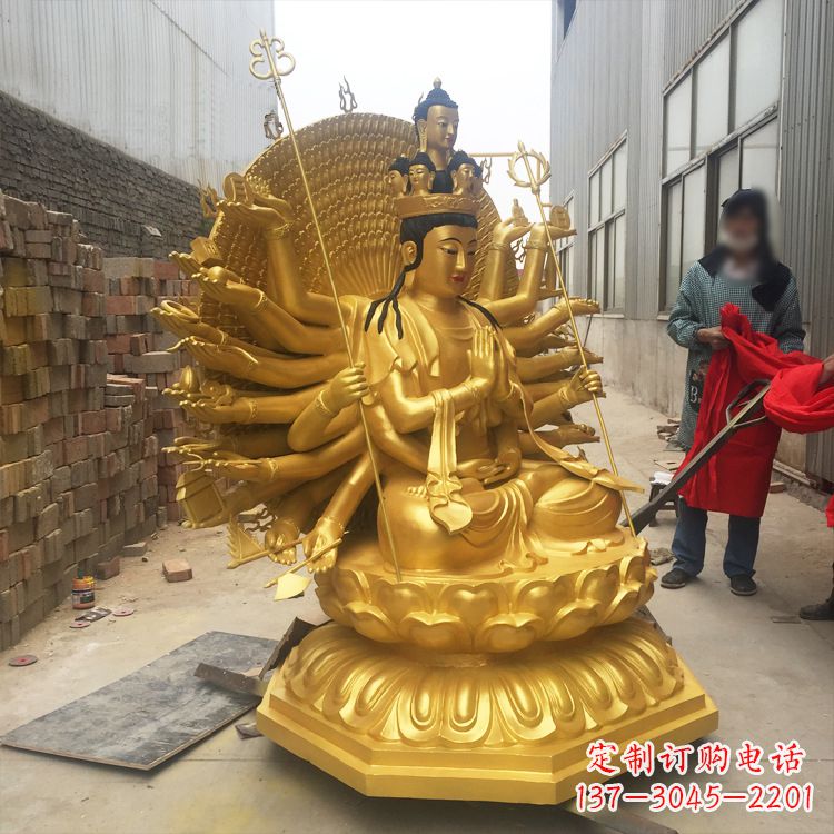 南京纯铜鎏金千手观音