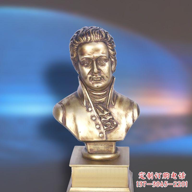 南京纯铜莫扎特头像雕塑