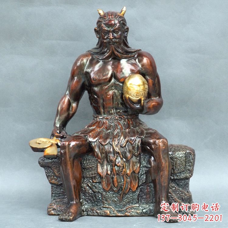 南京神农大帝坐姿雕塑像