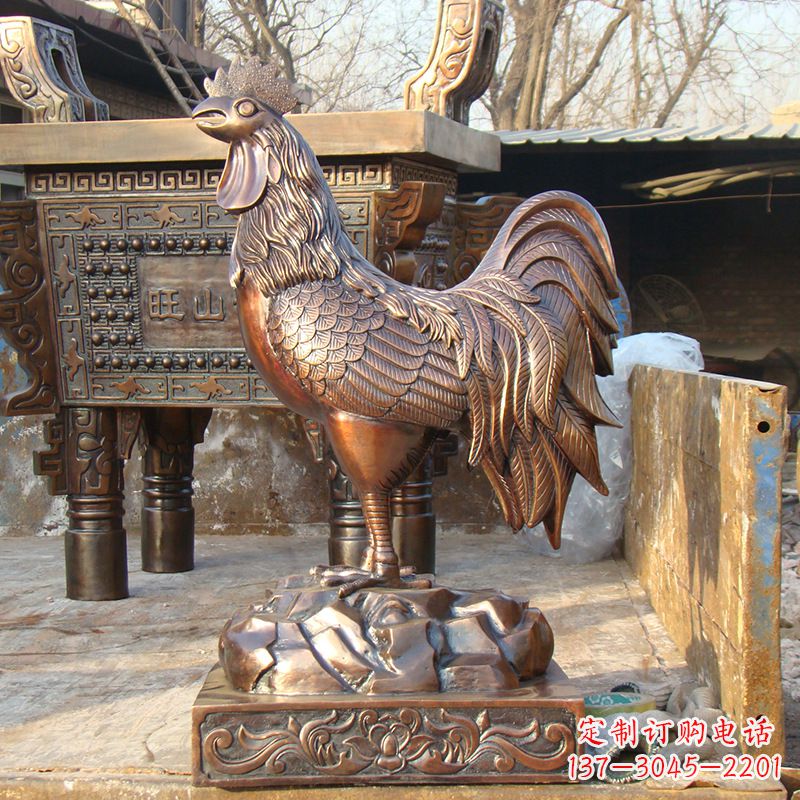南京精美纯铜生肖鸡雕塑