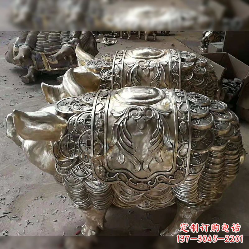 南京纯铜铸造猪铜雕-招财生肖动物风水雕塑