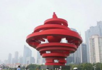 南京火炬雕塑标志五月风光