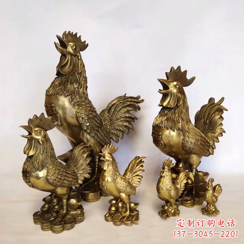 南京鸡雕塑纯铜打造的精美艺术品