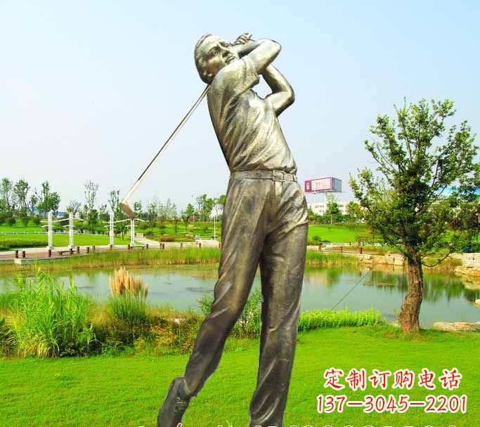 南京打高尔夫球人物铜雕222