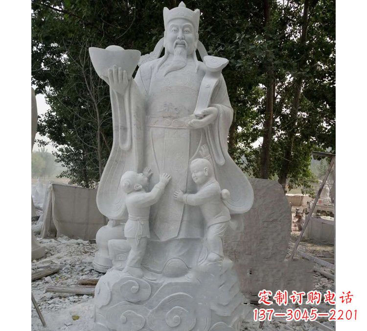 南京大理石财神雕塑——守护家庭繁荣
