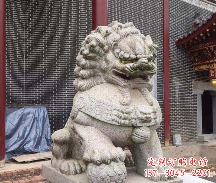 南京大理石踩球狮子石雕