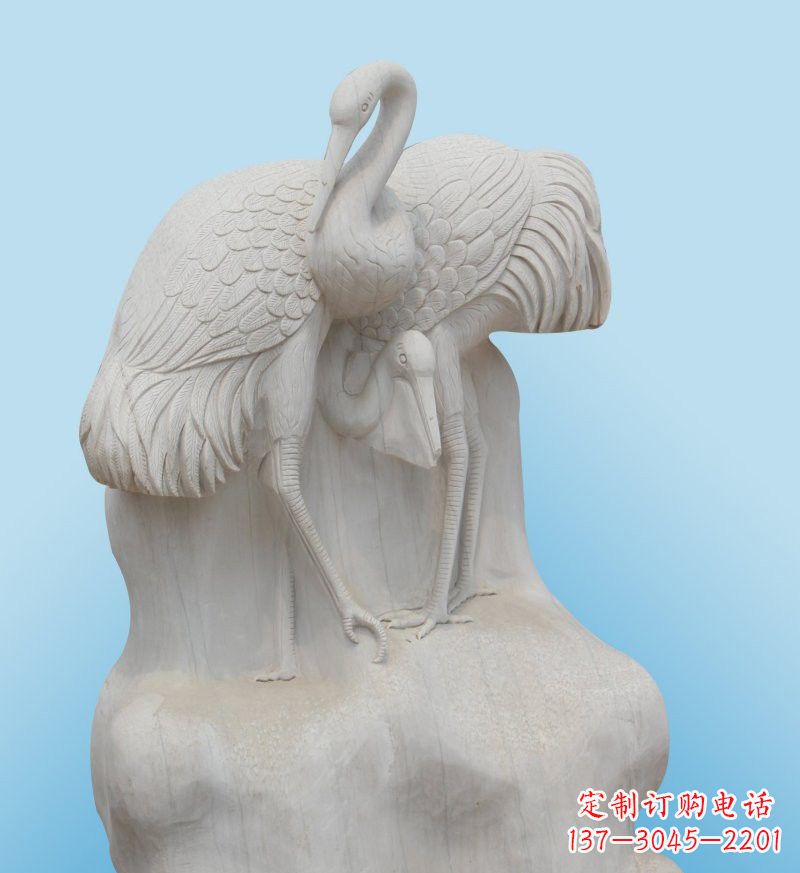 南京大理石制作的丹顶鹤雕塑
