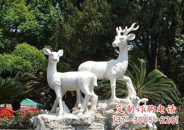 南京雕塑艺术——大理石公园小鹿石雕