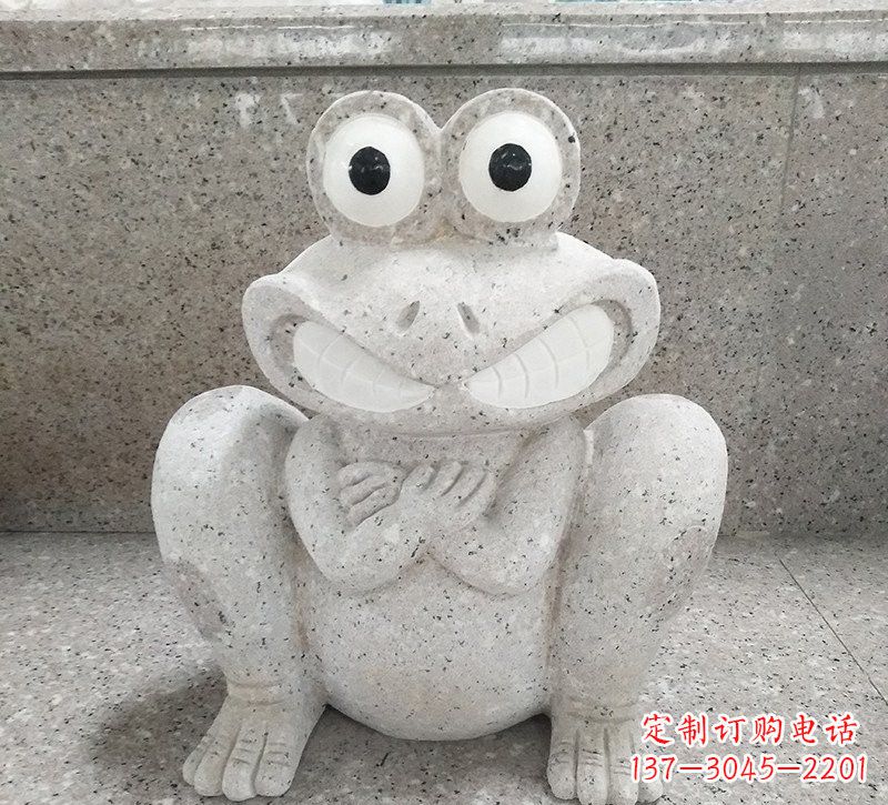 南京大理石公园精美青蛙雕塑