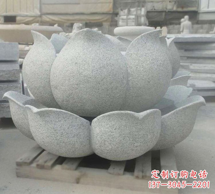 南京高雅精美的大理石公园莲花喷泉雕塑