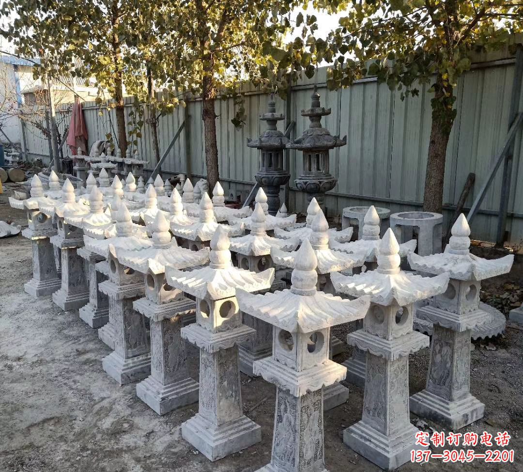 南京优雅摩登,大理石公园石灯雕塑