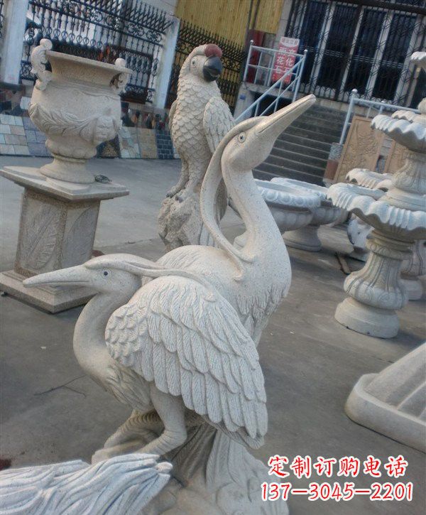 南京中领雕塑仙鹤石雕