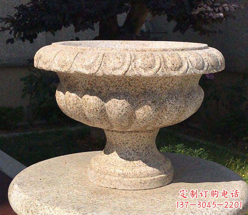 南京大理石花钵公园花盆石雕