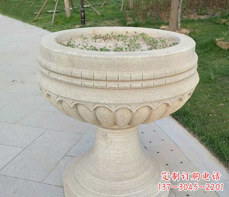 南京大理石花盆石雕