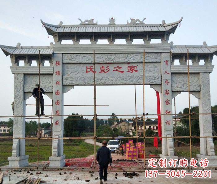 南京大理石牌坊雕塑,精致美观,传承古风