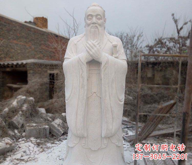 南京大理石孔子行教像古代名人石雕