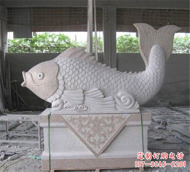 南京精美大理石"鲤鱼"雕塑
