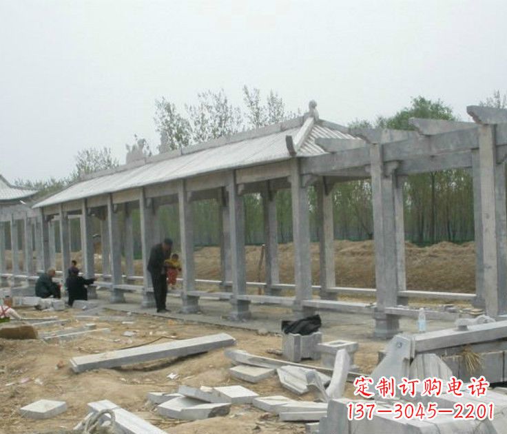 南京大理石凉亭长廊石雕