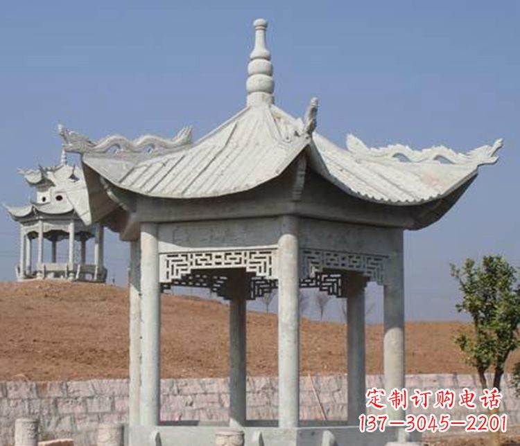 南京大理石六角凉亭石雕 (3)