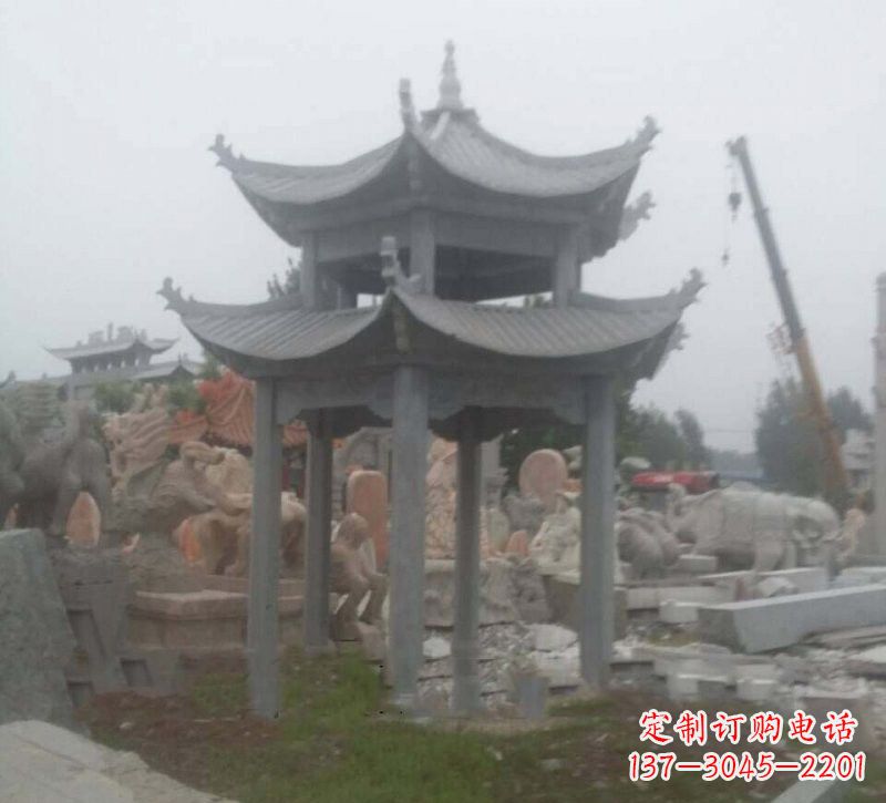南京大理石六角凉亭石雕