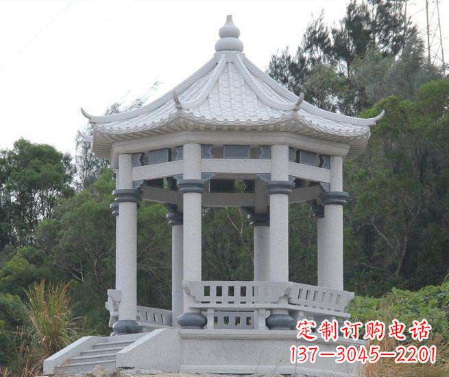 南京大理石六角石雕凉亭