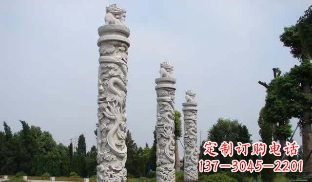 南京大理石龙柱雕塑1