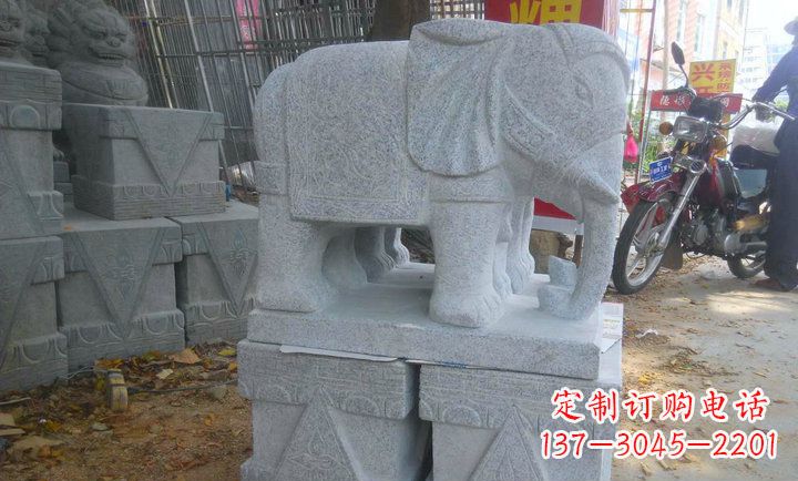 南京大理石门口大象招财镇宅石雕