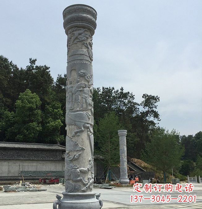 南京大理石龙柱雕塑