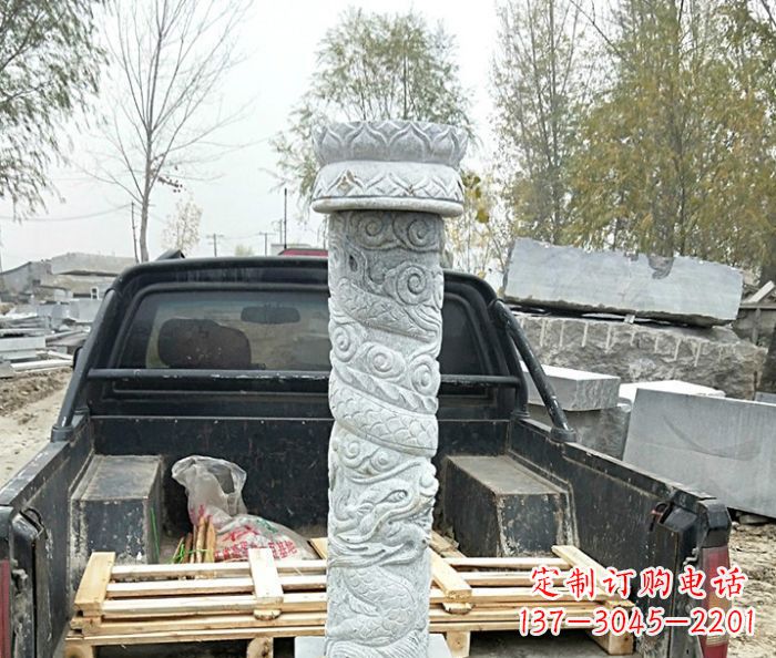 南京大理石龙柱雕塑