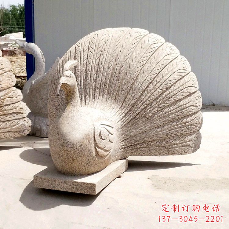 南京大理石喷水孔雀雕塑