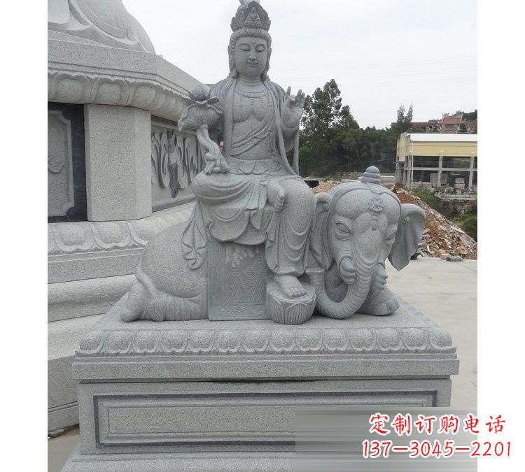 南京精雕细琢的大理石普贤菩萨雕塑