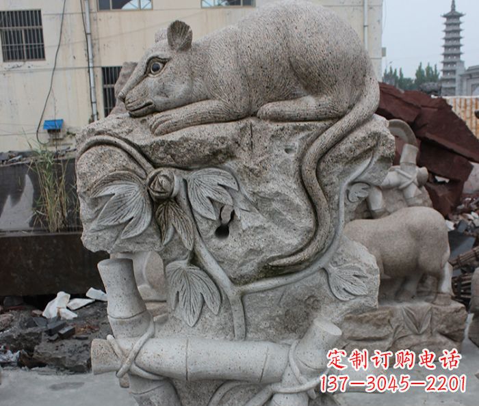 南京大理石生肖鼠石雕