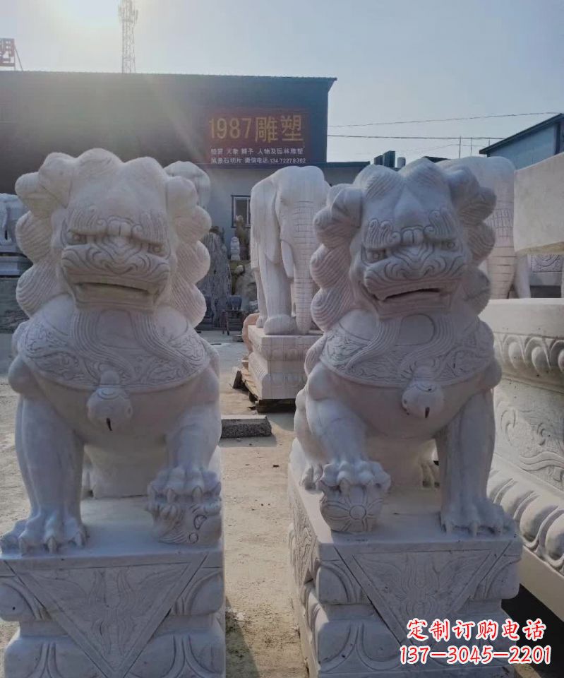 南京大理石狮子雕塑,象征威严
