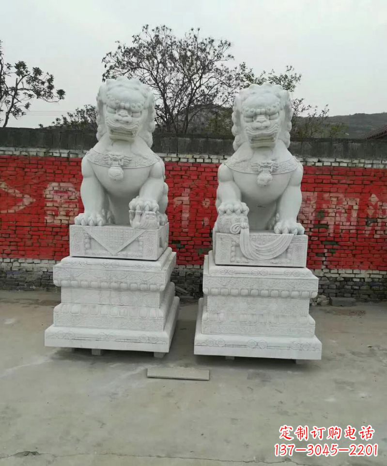 南京大理石狮子雕塑,精致而壮观